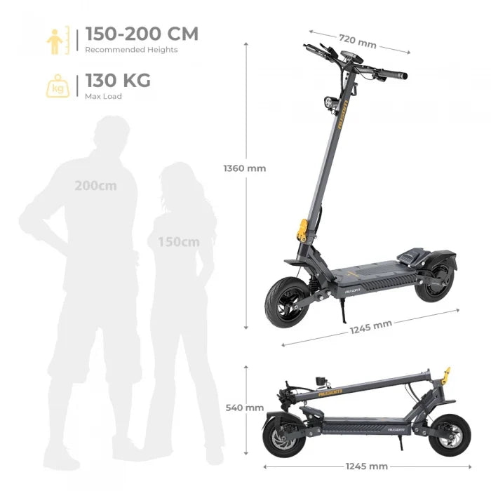 Ausom Gosoul 2 Hulajnoga elektryczna, silnik 1100 W, akumulator 13 Ah 48 V, prędkość 20 km/h, zasięg 70 km - Ciemnoszary - Dostawca