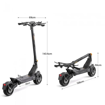 Jednosilnikowa składana hulajnoga elektryczna Ausom L2 Max, silnik 1000W, 50km/h, bateria 48V 20,8Ah, opony bezdętkowe 10x3 cali - Dostawca